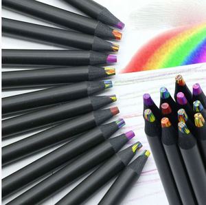 Proveedor de Arte, Lápices Redondos de Madera Negra, 12 Colores en 1, Lápices de Colores Arcoíris, Juego Multicolor para Libros de Colorear - Product Image 3
