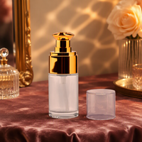 Botol Pompa Kaca Kosong 30ml Mewah, Dapat Digunakan Kembali, Anti Bocor, untuk Krim Makeup, Emulsi, Foundation