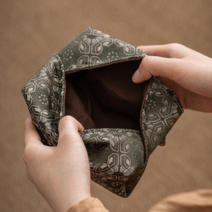 Boîte à mouchoirs en tissu brodé fait main, style chinois, luxe, pour le bureau, accessoires pour la cérémonie du thé - Product Image 2