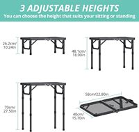 Table de cuisson pliante pour le camping |   3 hauteurs réglables |   Table en aluminium légère et portable, résistante à la chaleur