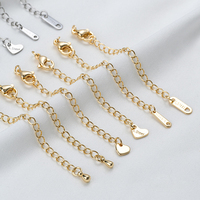 Chaîne d'Extension Chaude en Acier Inoxydable 316 Plaqué Or 14K, Ne Ternit Pas, pour Bijoux DIY Bracelets et Colliers Faits Main