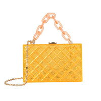 Bolso de hombro grueso de gelatina pequeña, bolsa de mano plegable de noche, transparente, acrílica, diosa del temperamento, recomendado, novedad de 2022