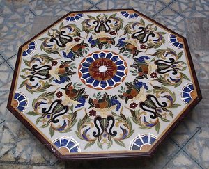 Handcrafted Marble Inlay <b>Table</b> Top, Marble Pietra Dura <b>Table</b> Tops - Product Image 4