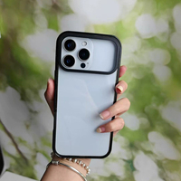 Coque de téléphone en acrylique transparente avec bordure couleur bonbon en TPU pour iPhone 17 16 15 14 13 12 11 Pro Max, personnalisable