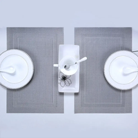 Napperons de table tissés résistants à la chaleur pour l'extérieur, napperons de salle à manger, tapis de cuisine et sous-plats en plastique 70% PVC et 30% polyester CLASSIQUE 1mm