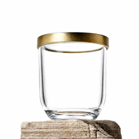Vente en gros de pots à bougies en verre épais à fond rond de luxe, couleur personnalisée, 200 ml, pour la fabrication de bougies à la cire de soja