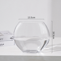 Prix usine géométrique bouche oblique vase carré verre transparent décoration vase arrangement de fleurs