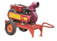 Pompa Air Diesel Irigasi Pertanian Besar 4 Inch 12 HP Pompa Tangan Impeller Ganda Hisap 10m
