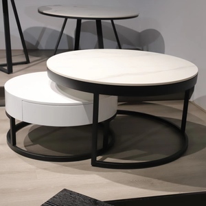 Hiện đại làm tổ nhỏ Gỗ tròn bên bàn trà cuối hình dạng bàn cà phê đá cẩm thạch đầu trà bên bảng - Product Image 3