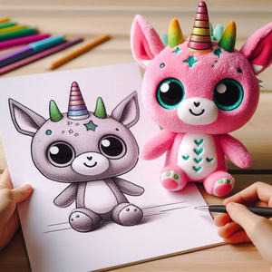 कार्टून कढ़ाई प्लास्टिक बड़ी आंखें 20 सेमी प्लग गुड़िया कस्टम एनीमे प्लग गुड़िया - Product Image 2