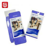 Boîte en papier écologique et recyclable pour produits personnalisés, collants, chaussettes, avec deux attaches, emballage avec crochet de suspension