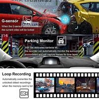 Kamera ganda 4K + 2K 2023, perekam mengemudi layar sentuh dengan Gadget mobil Wifi kamera dasbor depan dan belakang