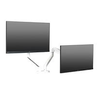 Support d'écran double pour ordinateur, argenté, réglable en hauteur, en alliage d'aluminium, fabriqué en Chine, pour la vente directe