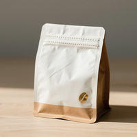 Sacs d'emballage personnalisés imprimés pour café et lait, 250g/500g, anti-odeur, réutilisables, avec fermeture éclair latérale, fond plat, en PET/AL/PE
