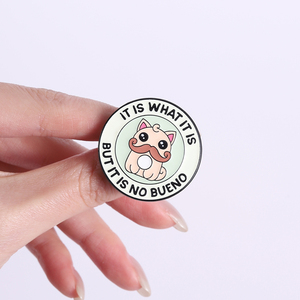 Pin de esmalte divertido con diseño de gato con bigote y barba, insignia de solapa, joyería, regalo para <span class=keywords><strong>amigos</strong></span> - Product Image 3