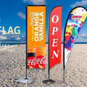 Iklan Kustom Spanduk Terbang Sail Teardrop Bendera, Spanduk Bendera Bulu, Bendera Pantai Bendera Bulu Pantai Terbang