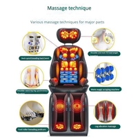 S47Full Body Shiatsu Chaise De Massage Dos Soulagement Des Douleurs Siège Lumière Rouge 3D Pétrissage Coussin De Massage Pour La Maison Bureau Chaise Siège De Voiture