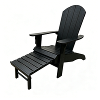 Chaise Adirondack moderne pour l'extérieur, résistante à l'eau, avec repose-pieds escamotable, en HIPS, pliable et durable.
