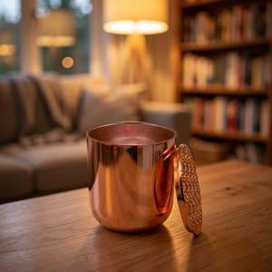 Mug à Moscow Mule de luxe en cuivre avec couvercle, double paroi, écologique, portable, sublimé, pour la maison, le bureau, le camping, artisanat indien - Product Image 3