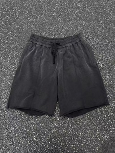 Shorts Bermuda en Coton Noir Uni pour Homme, Taille à Cordon, Style Décontracté, Taille Moyenne, Tissu Respirant - Product Image 1