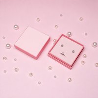 Boîte cadeau en forme de cœur rose avec sac assorti, logo personnalisé, pour la Saint-Valentin, emballage pour bagues, colliers, boucles d'oreilles