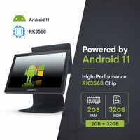 Terminal de point de vente Longfly S3 avec écran tactile capacitif de 15,6 pouces, système de caisse enregistreuse de bureau Android 11, 4G/WiFi/NFC Bluetooth 5.2