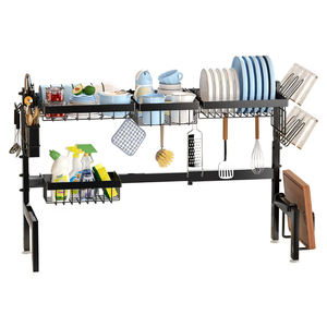 ที่คว่ำจานแบบปรับความยาวได้ชั้นวาง<span class=keywords><strong>ของ</strong></span>เหนือเคาน์เตอร์พร้อมบล็อกมีดและที่วางตะเกียบ - Product Image 6