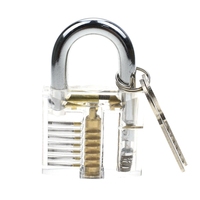 Couleurs personnalisées Serrure de pratique de serrurier Cadenas transparent coloré avec clé Déverrouiller la fonction antivol