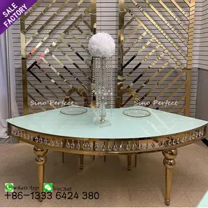 New Style Metal Steel Fan-Shaped Bridal Table Wedding Hall Furniture For Expore Sale In China