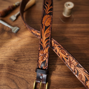 Ceinture carrée en cuir de vachette gravée sur mesure, design personnalisé, acier inoxydable, imperméable, écologique, unisexe, pour homme, fabriquée en Inde - Product Image 4