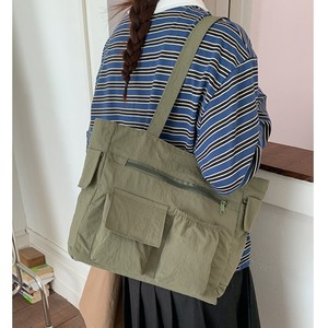 Borsa Tote in Nylon Multi-tasca con Due Cerniere, Borsa <span class=keywords><strong>a</strong></span> Spalla Casual da Donna, Leggera e Resistente per Scuola, <span class=keywords><strong>Lavoro</strong></span>, Shopping - Product Image 4