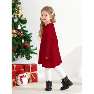Vestito in maglia a costine con volant e maniche lunghe per neonate e bambine - Product Image 6