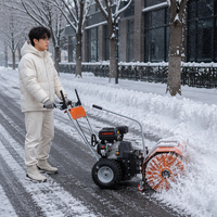 Souffleuse à neige autoportée haute puissance, balayeuse et déneigeuse, moteur essence Loncin 420cc 15HP, pour stations-service et allées