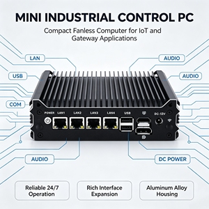 Mini PC Industriale Fanless N100 N150 N305 4x2.5G Intel LAN RS232 RS485 Firewall VPN Gateway Router IoT <span class=keywords><strong>VES</strong></span> <span class=keywords><strong>A</strong></span> e Montaggio su Guida DIN - Product Image 3