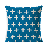 Housse de coussin en coton et lin style géométrique européen moderne, pour coussin lombaire de bureau et coussin de canapé domestique