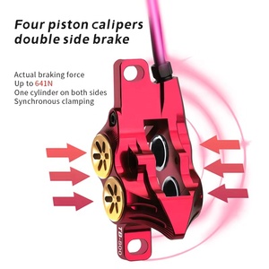 TANKE MTB 4 pistonlu hidrolik disk fren 900/1700mm 4 Piston reçine fren balataları yağ basıncı AM DH yol MTB Ultralight disk fren - Product Image 3
