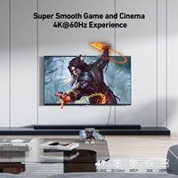 Kabel USB C ke HD MI 3 Meter 4K 60Hz, Cangkang Aluminium, Jalinan Nilon, Kompatibel dengan Thunderbolt 3/4, Kabel Tipe C ke HD MI