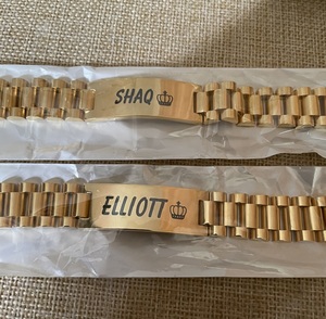 Set Collana e Bracciale Personalizzati in Acciaio Inossidabile Placcato Oro 18K Sottovuoto Anti-Appannamento per Uomo, Regalo Festa del Papà - Product Image 4