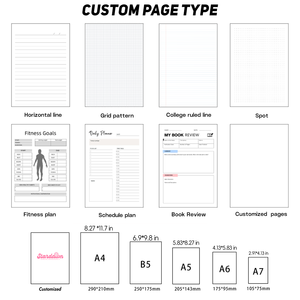 <span class=keywords><strong>A4</strong></span> A5 A6 A7 su misura taccuino con copertina rigida con copertina rigida per diario - Product Image 6