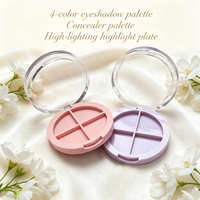 Palette de maquillage vide à 10 grilles avec couvercle transparent et base rose pour fard à paupières personnalisé et cosmétique
