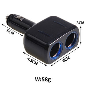 <span class=keywords><strong>2</strong></span> في 1 سيارة شاحن USB مزدوج ولاعة السجائر المقبس مصباح ليد 90 درجة قابل للتعديل التوصيل والتشغيل - Product Image 6