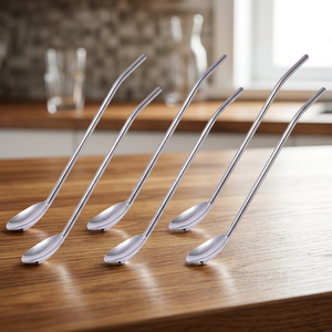 Stainless Steel Drinking <b>Straws</b> 4-Pack Reusable Bar Accessories Minimalist Design <b>Metal</b> <b>Straw</b> Set - Product Image 6