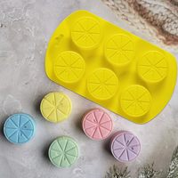 Moule en silicone antiadhésif de qualité alimentaire 3D citron 6 cavités en forme de fruit moule de cuisson pour savon glaçon bonbons Fondant chocolat