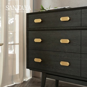 مقابض سانتايا من النحاس المصقول الصلب لخزائن المطبخ وأدراج غرف النوم ومقابض الأثاث - Product Image 2