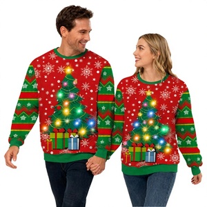 Pull de Noël moche personnalisé en tricot pour femme, drôle, pour la famille, avec logo frontal, 100 % acrylique - Product Image 4
