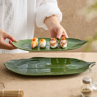 Assiette en porcelaine écologique en forme de feuille, plateau à sushi, sashimi, pâtisserie, dessert pour la maison, l'hôtel, le restaurant, les mariages