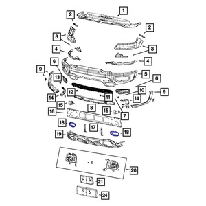 Cadre de garniture de trou de remorque pour Ram 1500 TRX 2019-2023, pièce en plastique 68274703AA - Product Image 4