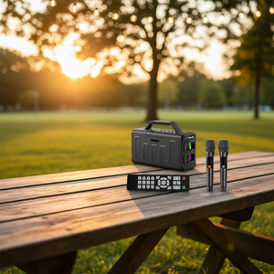 Système audio professionnel, caisson de basses, enceinte Bluetooth de haute qualité, portable, avec radio <span class=keywords><strong>FM</strong></span>, double microphone pour les fêtes - Product Image 2