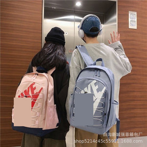 Letter Stitching Print <b>Backpack</b> Large Capacity Unisex Student Schoolbag For High School Travel Outdoor Use - Product Image 4