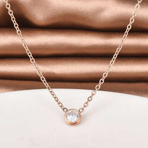 Collar con Colgante de Burbujas de Moissanita VVS <span class=keywords><strong>D</strong></span>, Chapado en Oro Rosa, Plata de Ley 925, Cadena de Eslabones Clásica, Fina, de Lujo y Moderna - Product Image 3